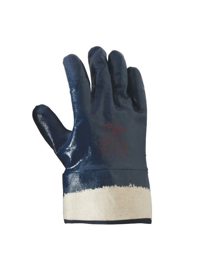 TAHA SAFETY N2301 Jersey Lining Blue Safety Gloves - Full Coated, High Grip for Industrial Use, Lightweight, Flexible, Ideal for Chemical Resistance & General Hand Protection | PACK OF 2  - Image 1