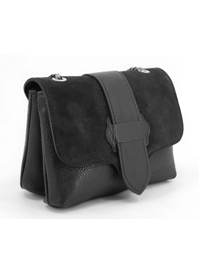 Galitzine GALITZINE Genuine Suede Leather Bag-Black - Image 1