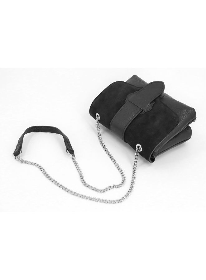 Galitzine GALITZINE Genuine Suede Leather Bag-Black - Image 3
