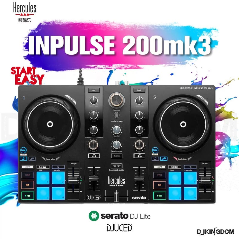 Hercules DJ Inpulse 200 MK3 Portable USB DJ Mixer Controller for Beginners - Image 1