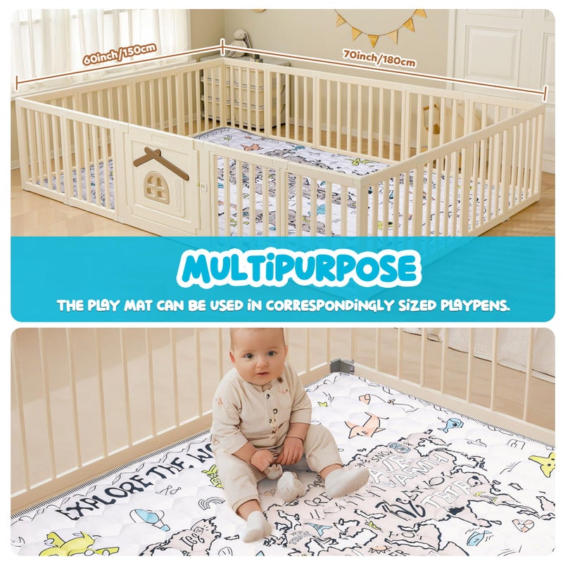 Halo EAQ Baby Play Mat 150x180cm,Foldable Washable Baby Playpen Mat Extra Large Anti- Slip Activity Playmats for Babies&Toddlers - Image 2