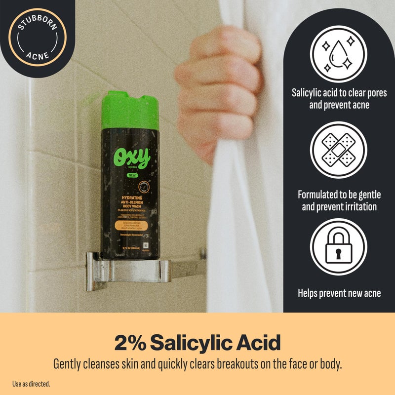 Oxy Stubborn Acne Anti-Blemish Body Wash For Teens, 2% Salicylic Acid, Hydrating Face & Body Wash Clears & Prevents Breakouts, Fast-Acting Acne Treatment, Dermatologist Recommended, 9 fl oz - Image 2