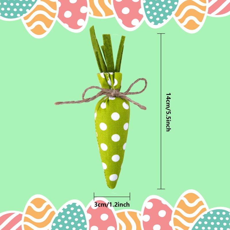 Watayo 12 PCS Easter Artificial Fabric Carrot-Buffalo Check Plaid Carrots-Colorful Handmade Filled Easter Carrots for Easter DIY Decoration Primitive Farmhouse Decorations - Image 2