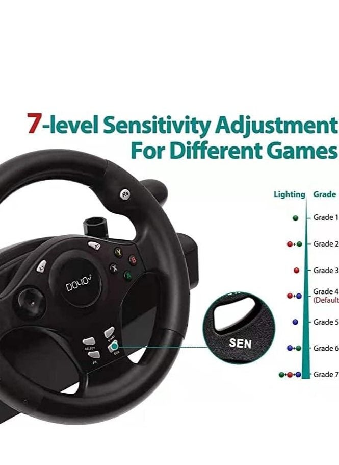 Cool Baby Style - Gaming Steering Wheel, Racing Wheel with Pedals and Shifter, 270 Degree Driving Force Racing Wheel, PC Steering Wheel for PS4, PC, PS3, Xbox Series X|S, Nintendo Switch, Xbox One, Android - Image 1