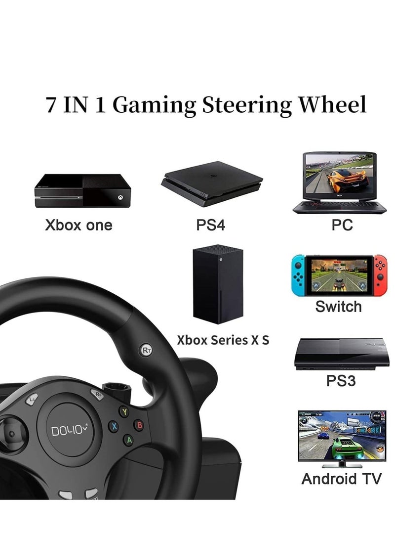 Cool Baby Style - Gaming Steering Wheel, Racing Wheel with Pedals and Shifter, 270 Degree Driving Force Racing Wheel, PC Steering Wheel for PS4, PC, PS3, Xbox Series X|S, Nintendo Switch, Xbox One, Android - Image 1