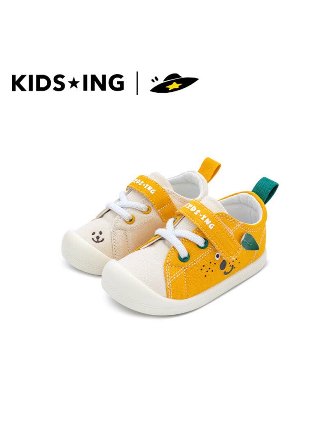 Kids.ing Baby Canvas Shoes Spring Kindergarten Shoes Boys Girls Toddlers Soft Bottom Mandarin Duck Shoes Orange/beige Size 27 - Image 2