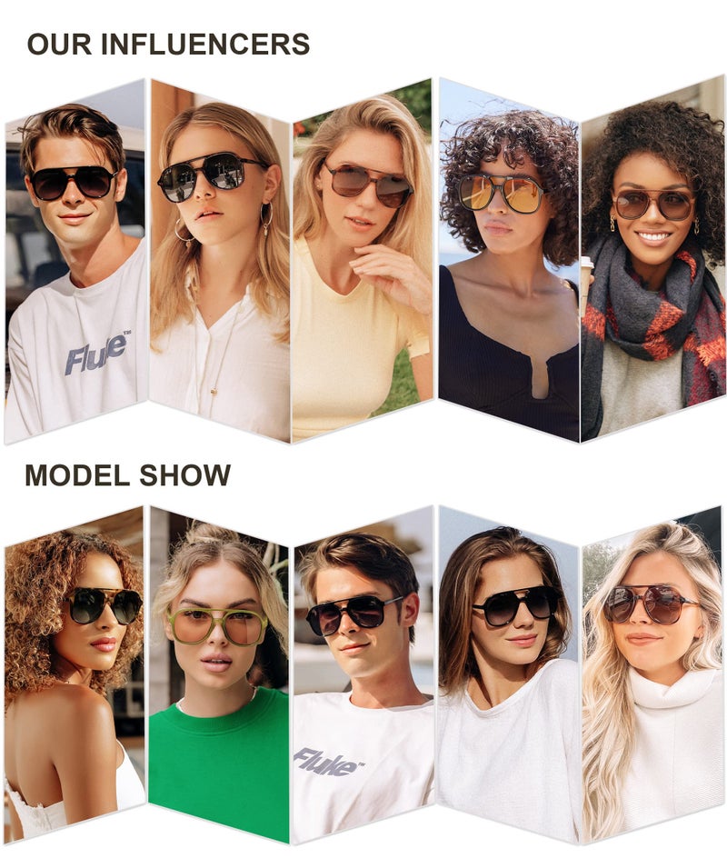 SOJOS Retro Polarized Aviator Sunglasses for Women Men Classic 70s Vintage Trendy Square Aviators SJ2174, Caramel Tortoise/Gradient Grey - Image 3