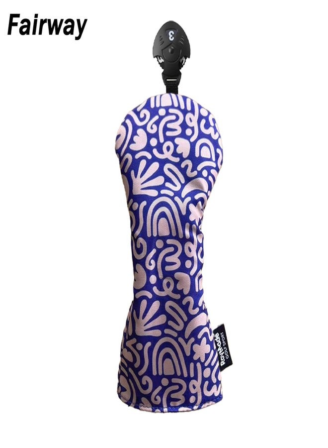 ROYMADE Golf Club Head Covers, 4-Piece Set,Waterproof Headcovers for Driver, Fairway Wood and Hybrid, with Interchangeable No. Tags 2/3/4/5/6/7/X Golf Accessories for Men Women (Blue Pattern) - Image 5