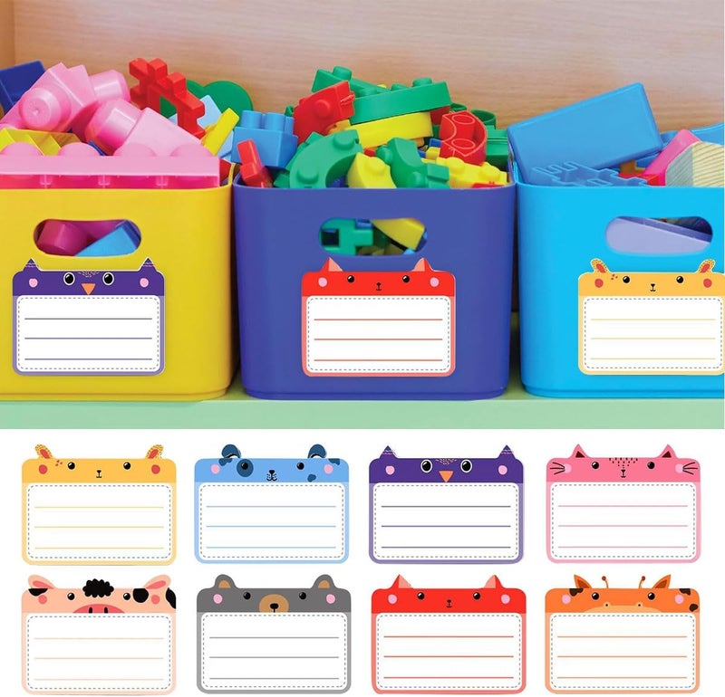 إي سي في في 80 قطعة من ملصقات زجاجات الأطفال الكبيرة (مقاس كل منها: 1.77 بوصة × 1.38 بوصة)، ملصقات زجاجات أطفال مقاومة للماء ذاتية التغليف للأطفال: مثالية للحضانة والمدارس وتنظيم المنزل مع طبعات حيوانات كرتونية - Image 2