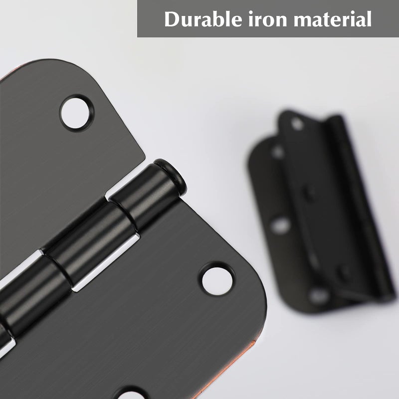 Haidms Haidms 18 Pack Oil Rubbed Bronze Door Hinges 3.5 Inch Brushed Bronze Interior Door Hinges with 5/8" Radius Corner Removable Pin  - Image 3