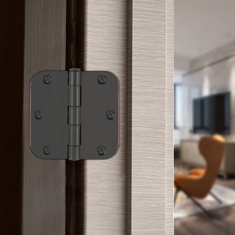 Haidms Haidms 18 Pack Oil Rubbed Bronze Door Hinges 3.5 Inch Brushed Bronze Interior Door Hinges with 5/8" Radius Corner Removable Pin  - Image 5