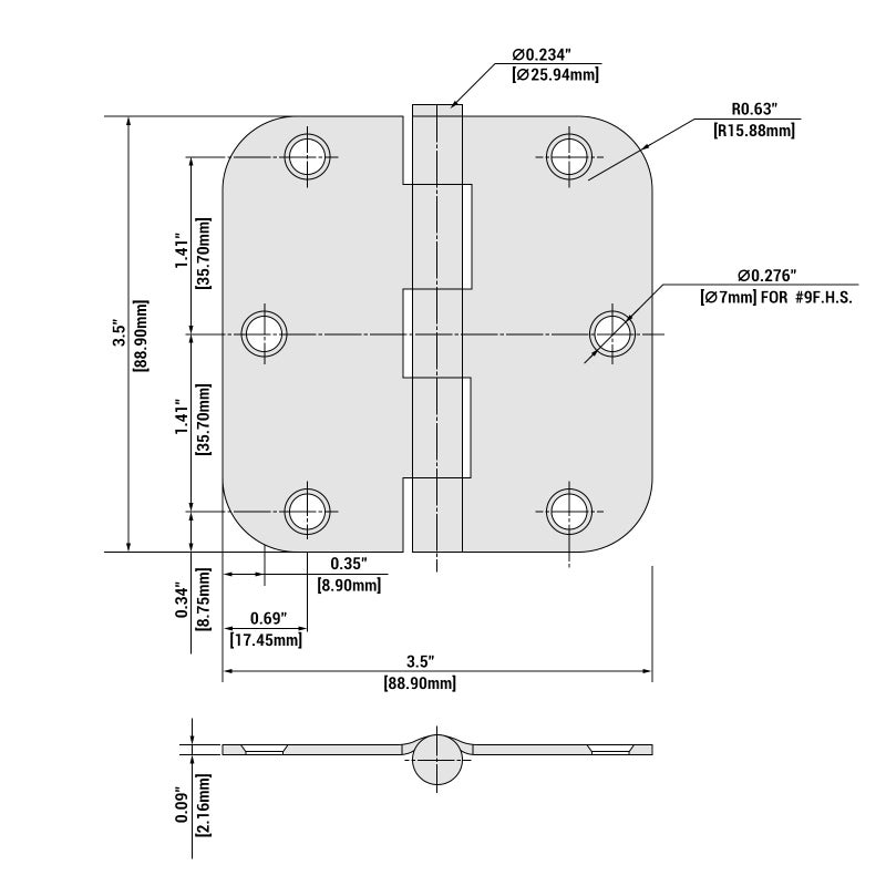 Haidms Haidms 18 Pack Oil Rubbed Bronze Door Hinges 3.5 Inch Brushed Bronze Interior Door Hinges with 5/8" Radius Corner Removable Pin  - Image 4