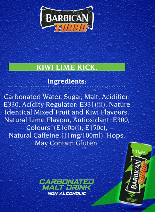 Barbican Turbo Kiwi Lime Flavoured Malt In Can 240ml - Image 3