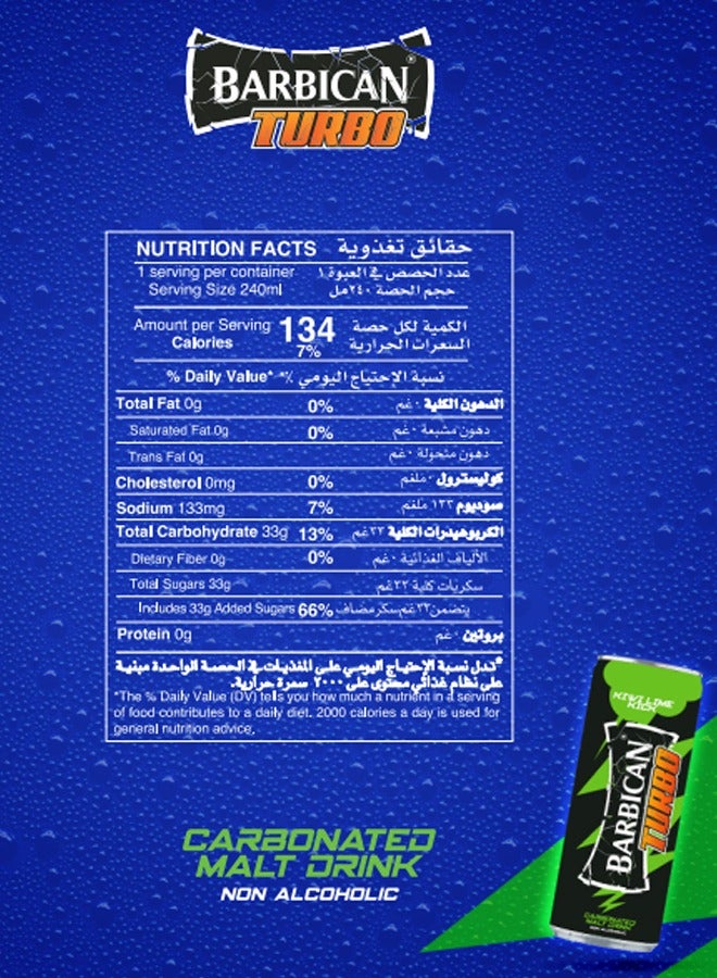 Barbican Turbo Kiwi Lime Flavoured Malt In Can 240ml - Image 2