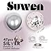 SUWEN Silver Metallic Balloons and Confetti Balloons Set 47PCS Latex Helium Chrome Silver Balloon for Birthday Graduation Anniversary Party Decorations - Image 2