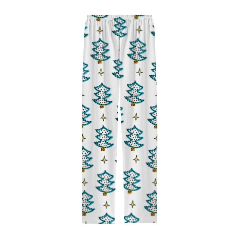 2026 European and American Style Cotton-Like 3D Printed Striped Pants - Comfortable Breathable Home Sleepwear for Christmas