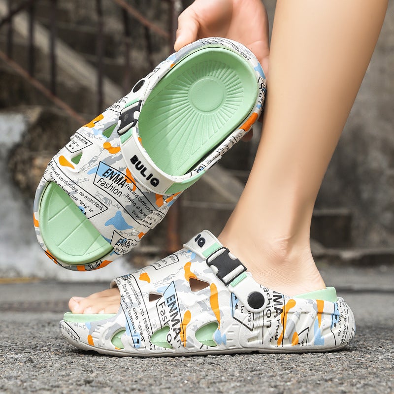 Children'S Shoes, Couple'S Beach Shoes, Unisex Sandals, Summer Outdoor Non-Slip Parent-Child Shoes, Clogs - Image 1