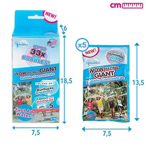 WOWMAZING Big Bubbles Refill - Concentrated Giant Bubble Solution Makes 4 Gallons | 5 Pouches for Kids’ Fun | USA Made - Image 3