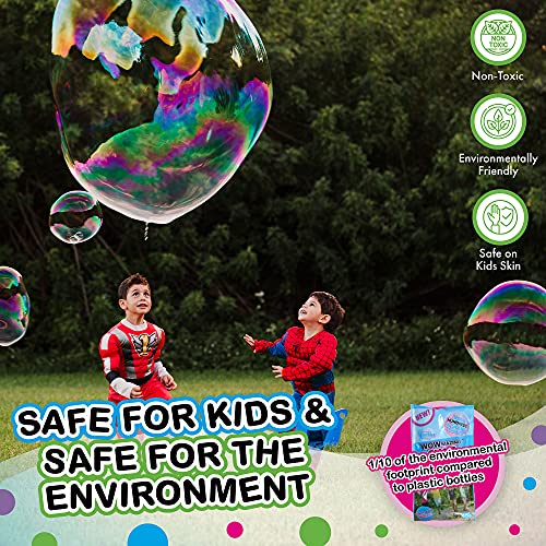 WOWMAZING Big Bubbles Refill - Concentrated Giant Bubble Solution Makes 4 Gallons | 5 Pouches for Kids’ Fun | USA Made - Image 4