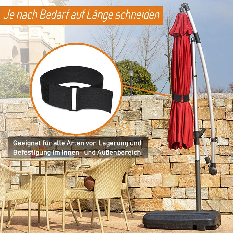 16Ft x 2In Adjustable Cable Straps with 12 Buckles, Free Cut Length, Black Reusable Fastening Cable Ties, Hook and Loop Securing Strap for Cable Tidy, Wire Management, Cord Organiser, Black - Image 5