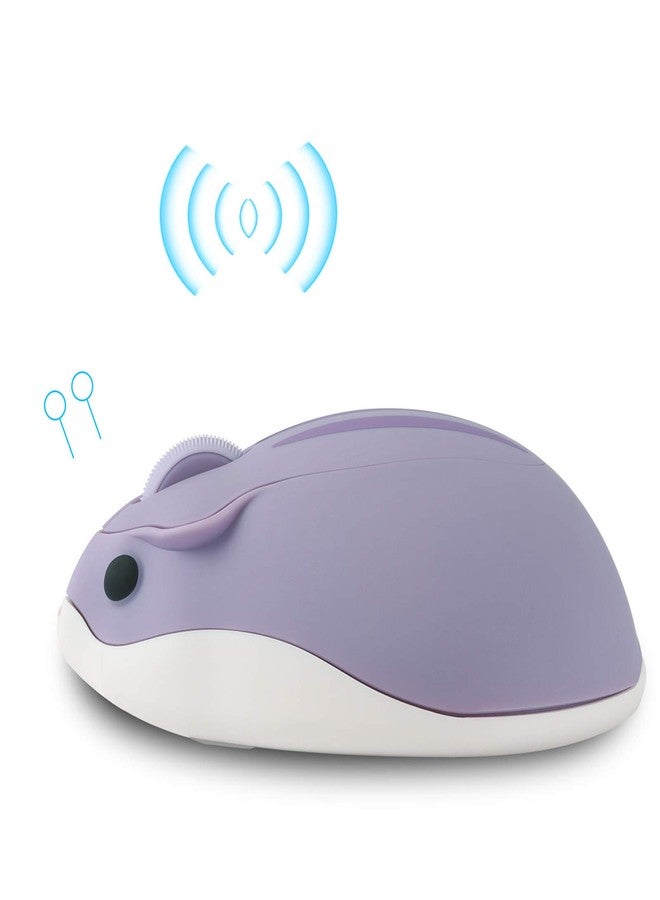 elec Space 2.4G Wireless Mouse, Cute Animal Hamster Shape Silent Mouse, 1200DPI Portable Mobile Optical Mouse with USB Receiver, 3 Buttons Cordless Mouse for PC Mac Laptop Notebook Computer(Purple) - Image 4