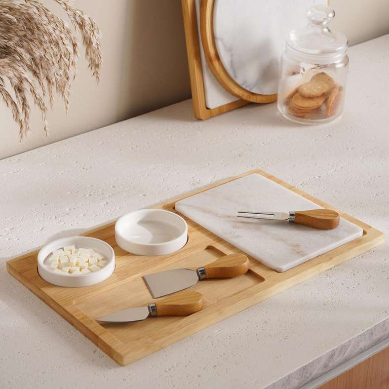 Pan Home طقم تقديم الجبن ناتورا للضيافة