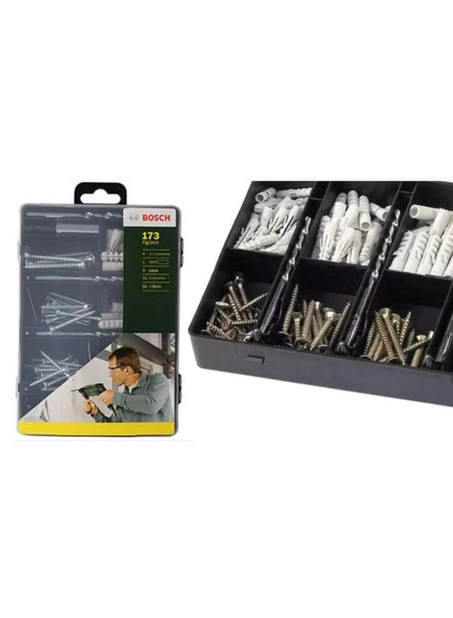 BOSCH 173-Piece Plastic and Steel Complete Fixing Set Silver and Grey - Image 3