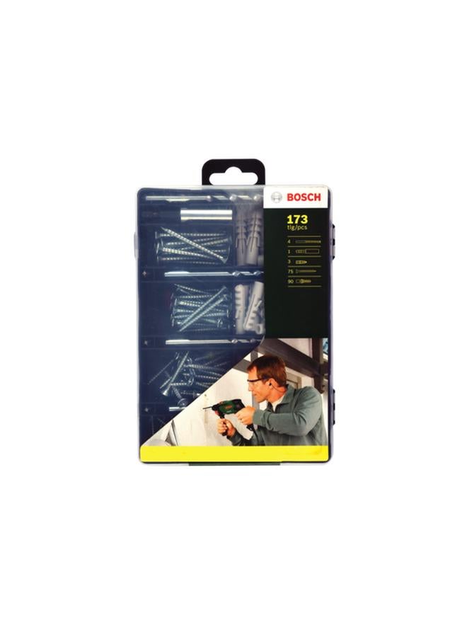 BOSCH 173-Piece Plastic and Steel Complete Fixing Set Silver and Grey - Image 1