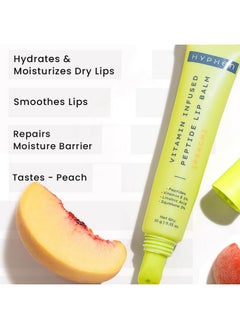 HYPHEN Peach Lip Balm For Dry & Chapped Lips | Vitamin Infused Peptide | Hydrating & Moisturizing Balm For Men & Women | Products | Vegan, Sls & Parabens Free | 10 Gm  - Image 2