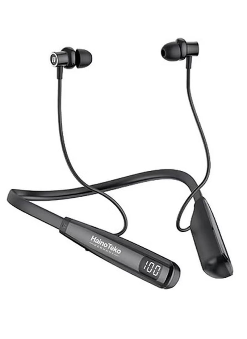 Haino Teko - HN80 Bluetooth Wireless Neckband | Premium Sound Quality, Comfortable Fit, Long Battery Life, Hands-Free Calls, Compatible with Android & iOS, Black - Image 1