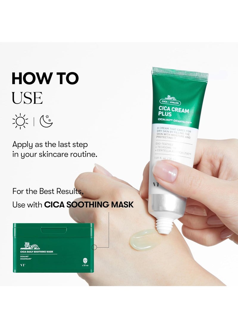VT COSMETICS - VT COSMETICS CICA Cream Plus Cicaliao Cicahyalon | Hydrating & Calming Face Moisturizer with Centella Asiatica, Lightweight Soothing Cream for Acne, Oily, Dry and Sensitive Skin, Korean Skincare for acne prone skin 100ml - Image 1