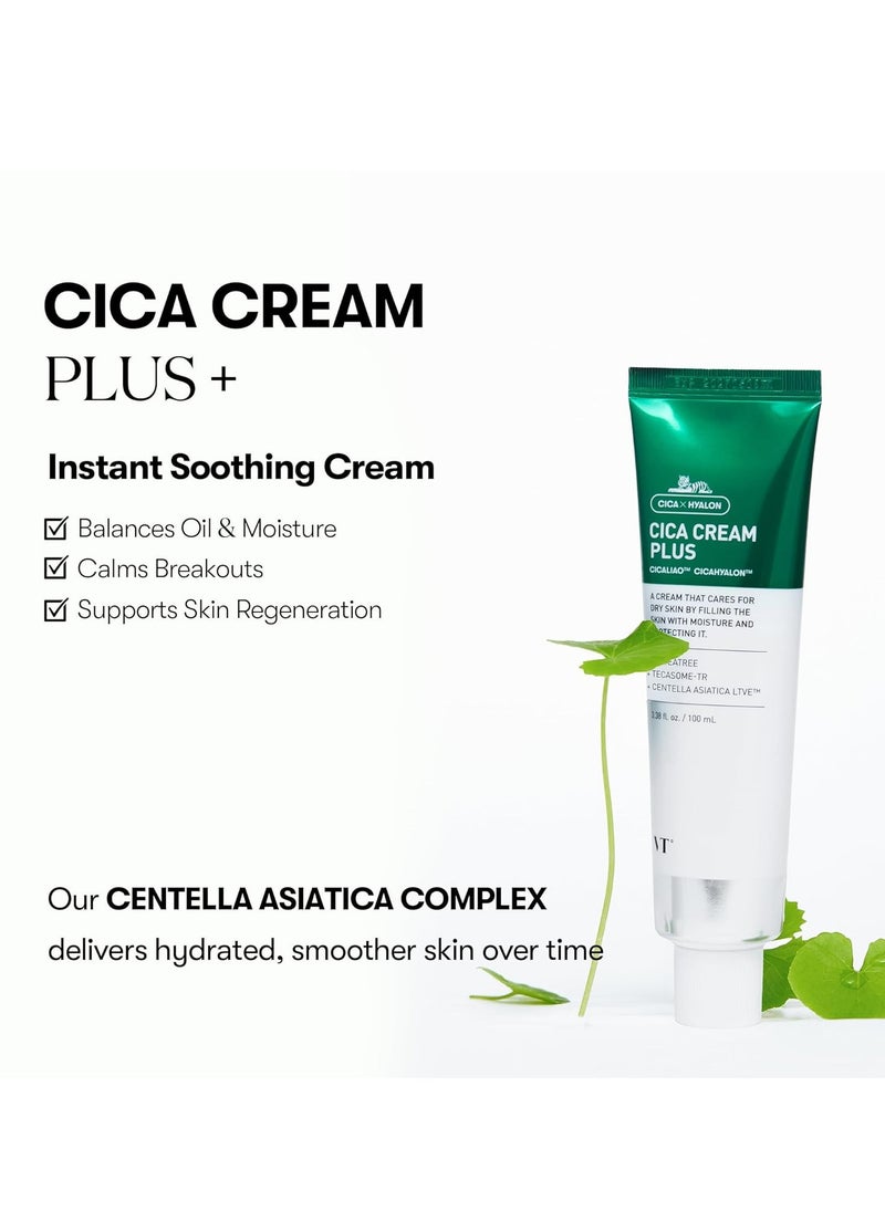 VT COSMETICS - VT COSMETICS CICA Cream Plus Cicaliao Cicahyalon | Hydrating & Calming Face Moisturizer with Centella Asiatica, Lightweight Soothing Cream for Acne, Oily, Dry and Sensitive Skin, Korean Skincare for acne prone skin 100ml - Image 1
