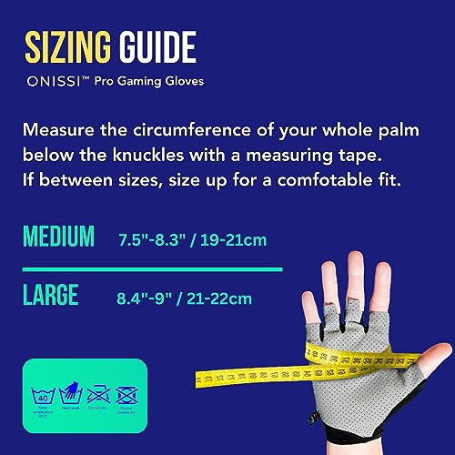 ONISSI Pro Gaming Gloves for Sweaty Hands | Sim Racing Gloves for Men and Women | Anti Sweat, Half Finger, Gamer Grip for Video Games on PS4/PS5/Xbox/Computer/PC/VR/Mobile/Sim Racer - Image 2