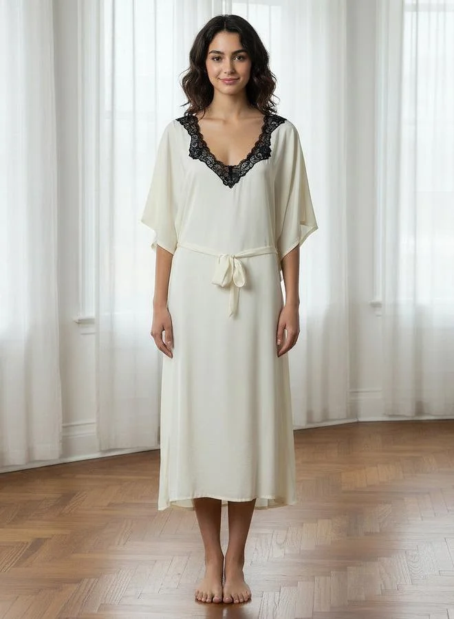 أدريا Adaraya Night Dress Short Sleeve With Belt