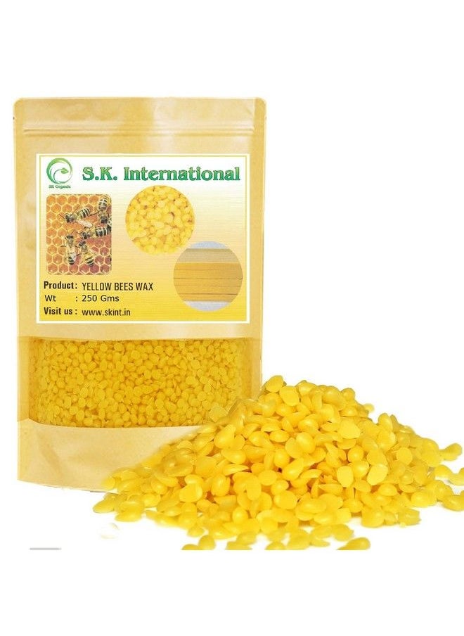 SK ORGANIC 100% Pure Yellow Beeswax Raw Organic Pastilles (Granules) For Health And Beauty Purpose 8.8 Oz (250 Gm)  - Image 1