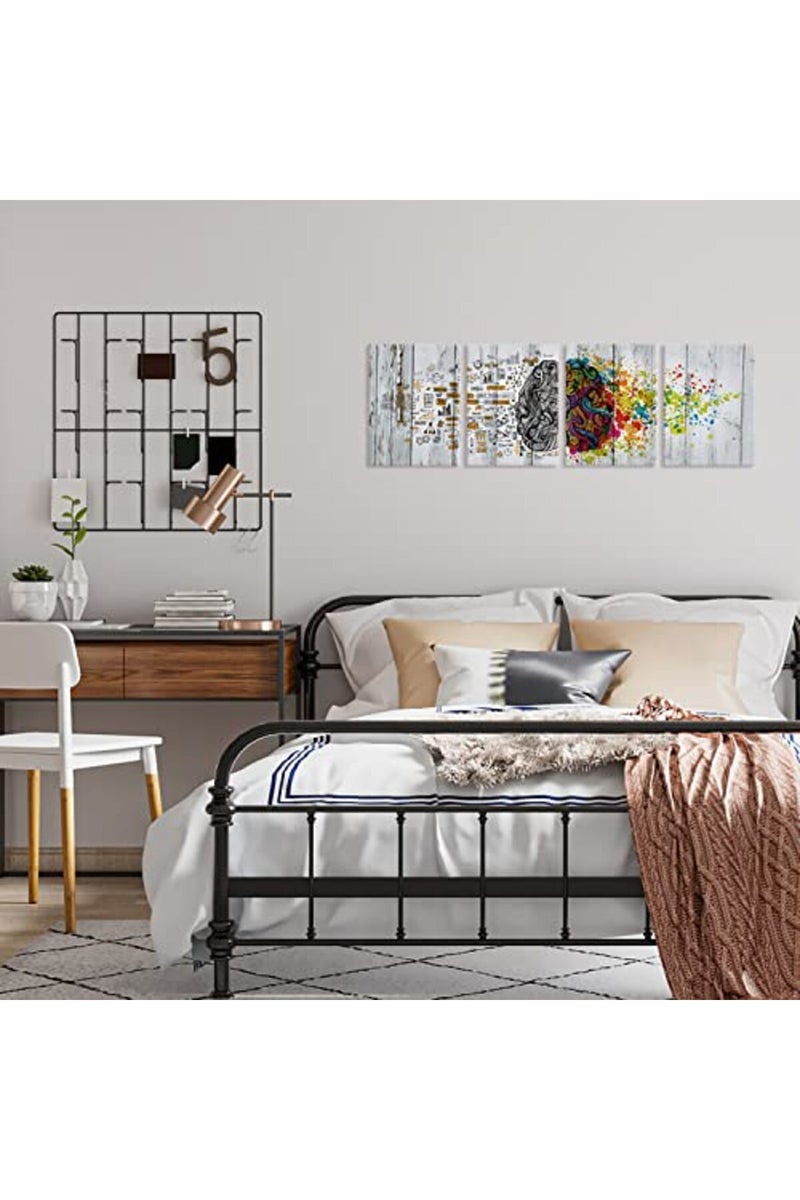 Visual Art Decor 4 Pieces Retro Left and Right Brain Advantage Canvas Poster Inspiration Motivation Education Science Canvas Prints Wall Art Gallery Modern Office Wall Decor Ready to Hang (12x16x4) - Image 5