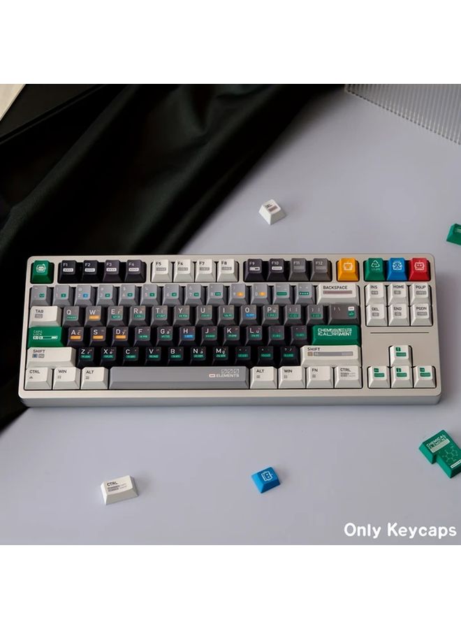 Chemistry 02 Cherry PBT Keycaps للوحة المفاتيح المغناطيسية Wooting Rainy75 151 مفتاحًا طباعة من الجانب الخامس بتقنية الصبغ الحراري مفاتيح وظيفية ملونة بأسلوب بسيط متوافقة مع مفتاح المسافة المقسمة أليس فقط تصميم أنيق للمفاتيح سطح ناعم الملمس - Image 1