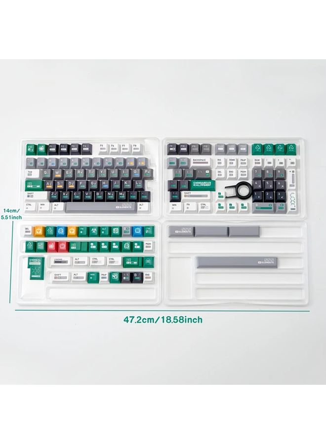 Chemistry 02 Cherry PBT Keycaps للوحة المفاتيح المغناطيسية Wooting Rainy75 151 مفتاحًا طباعة من الجانب الخامس بتقنية الصبغ الحراري مفاتيح وظيفية ملونة بأسلوب بسيط متوافقة مع مفتاح المسافة المقسمة أليس فقط تصميم أنيق للمفاتيح سطح ناعم الملمس - Image 4