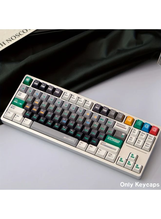 Chemistry 02 Cherry PBT Keycaps للوحة المفاتيح المغناطيسية Wooting Rainy75 151 مفتاحًا طباعة من الجانب الخامس بتقنية الصبغ الحراري مفاتيح وظيفية ملونة بأسلوب بسيط متوافقة مع مفتاح المسافة المقسمة أليس فقط تصميم أنيق للمفاتيح سطح ناعم الملمس - Image 5