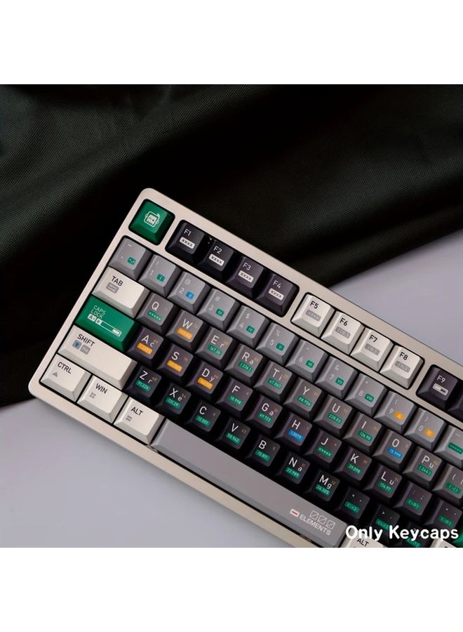 Chemistry 02 Cherry PBT Keycaps للوحة المفاتيح المغناطيسية Wooting Rainy75 151 مفتاحًا طباعة من الجانب الخامس بتقنية الصبغ الحراري مفاتيح وظيفية ملونة بأسلوب بسيط متوافقة مع مفتاح المسافة المقسمة أليس فقط تصميم أنيق للمفاتيح سطح ناعم الملمس - Image 3