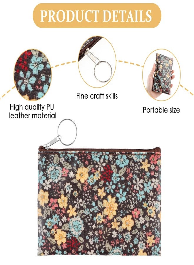 Amabro Small Coin Purse for Women, Boho Wallet Coin Bag with Keychain Zipper Pouch Change Wallet Cash Lipstick Storage(Black) - Image 3