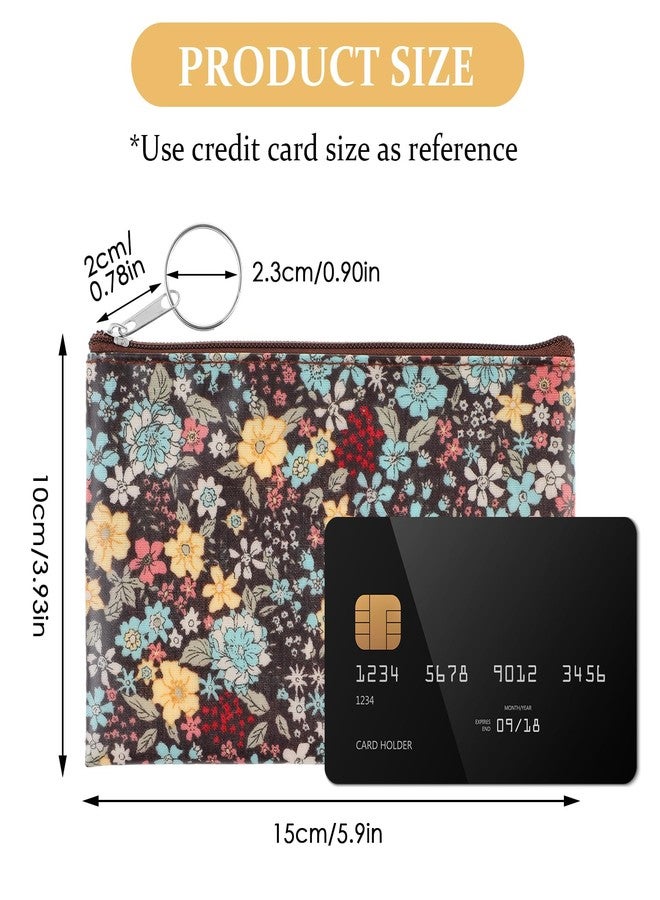 Amabro Small Coin Purse for Women, Boho Wallet Coin Bag with Keychain Zipper Pouch Change Wallet Cash Lipstick Storage(Black) - Image 4