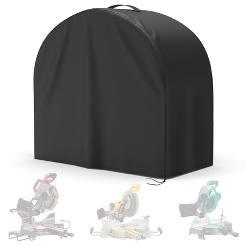 STARTWO Miter Saw Cover 28L x 24W x 28H Miter Saw Dust Hood Waterproof Dustproof Portable Table Saw Cover Fit for Most Miter Planers Machine Tools Outdoor Black - Image 1