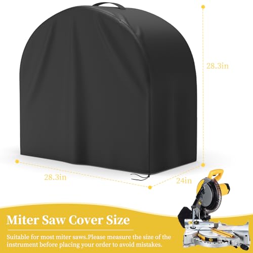STARTWO Miter Saw Cover 28L x 24W x 28H Miter Saw Dust Hood Waterproof Dustproof Portable Table Saw Cover Fit for Most Miter Planers Machine Tools Outdoor Black - Image 3
