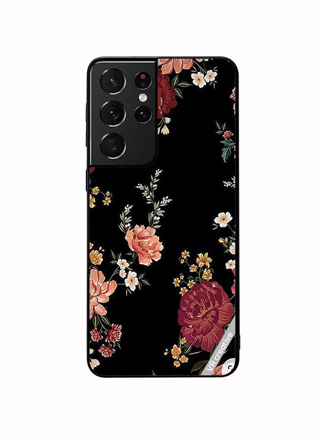 VR CREATIVE Protective Case Cover For Samsung Galaxy S21 Ultra 5G Flower Design Multicolour - Image 1