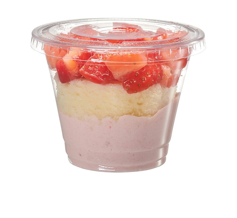 GUSTO [9 oz. - 50 Count Clear Plastic Cups with Flat Lids (No Hole), Fruit Cups with Lids for Party - Perfect for Smoothies, Milkshakes, and To-Go Beverages - (Formerly Comfy Package) - Image 1