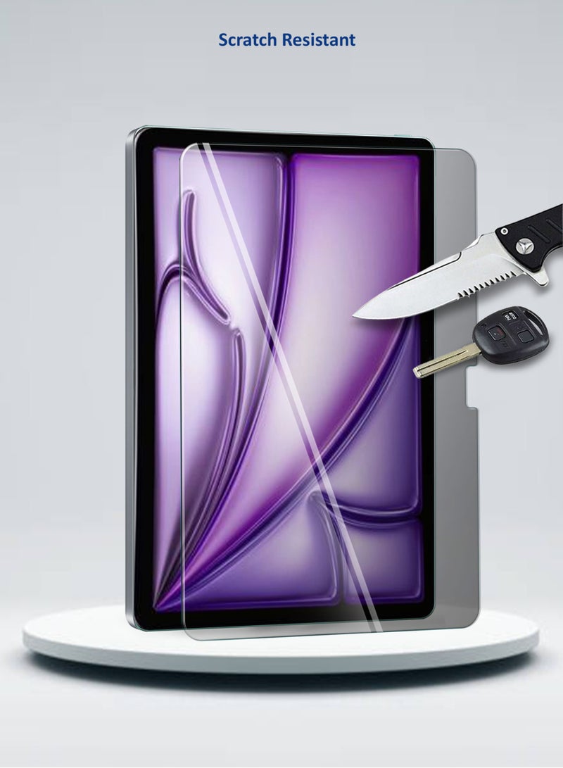 دبليو تيك واقي شاشة من الزجاج المقوى بحواف منحنية من سلسلة بريميوم غطاء كامل للخصوصية لجهاز Apple iPad Air 13 5G 2024 13 بوصة شفاف - Image 3