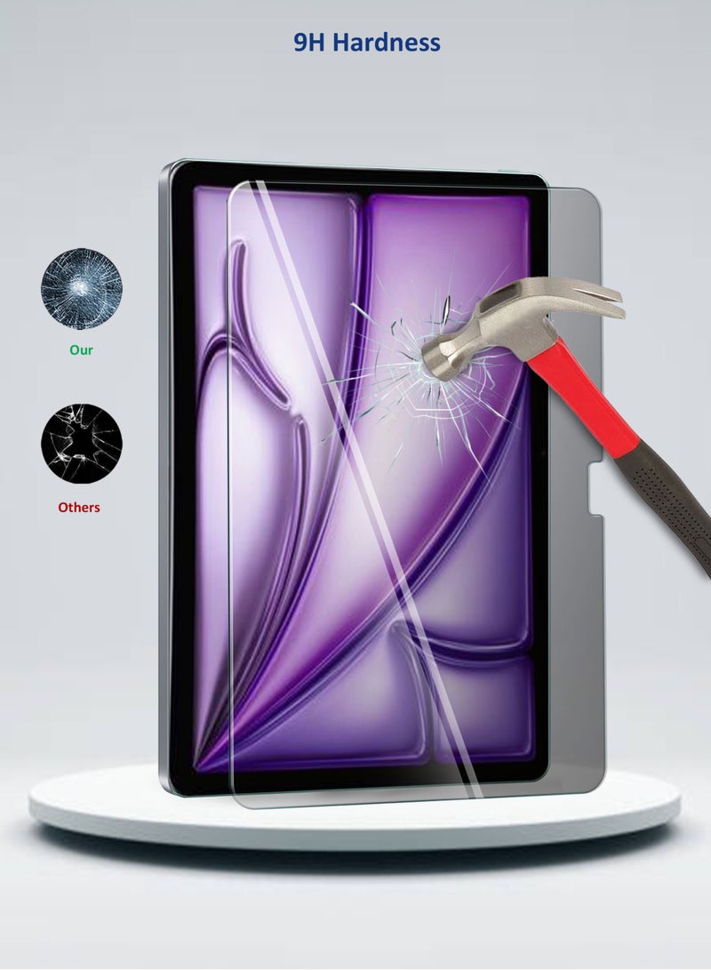 دبليو تيك واقي شاشة من الزجاج المقوى بحواف منحنية من سلسلة بريميوم غطاء كامل للخصوصية لجهاز Apple iPad Air 13 5G 2024 13 بوصة شفاف - Image 5