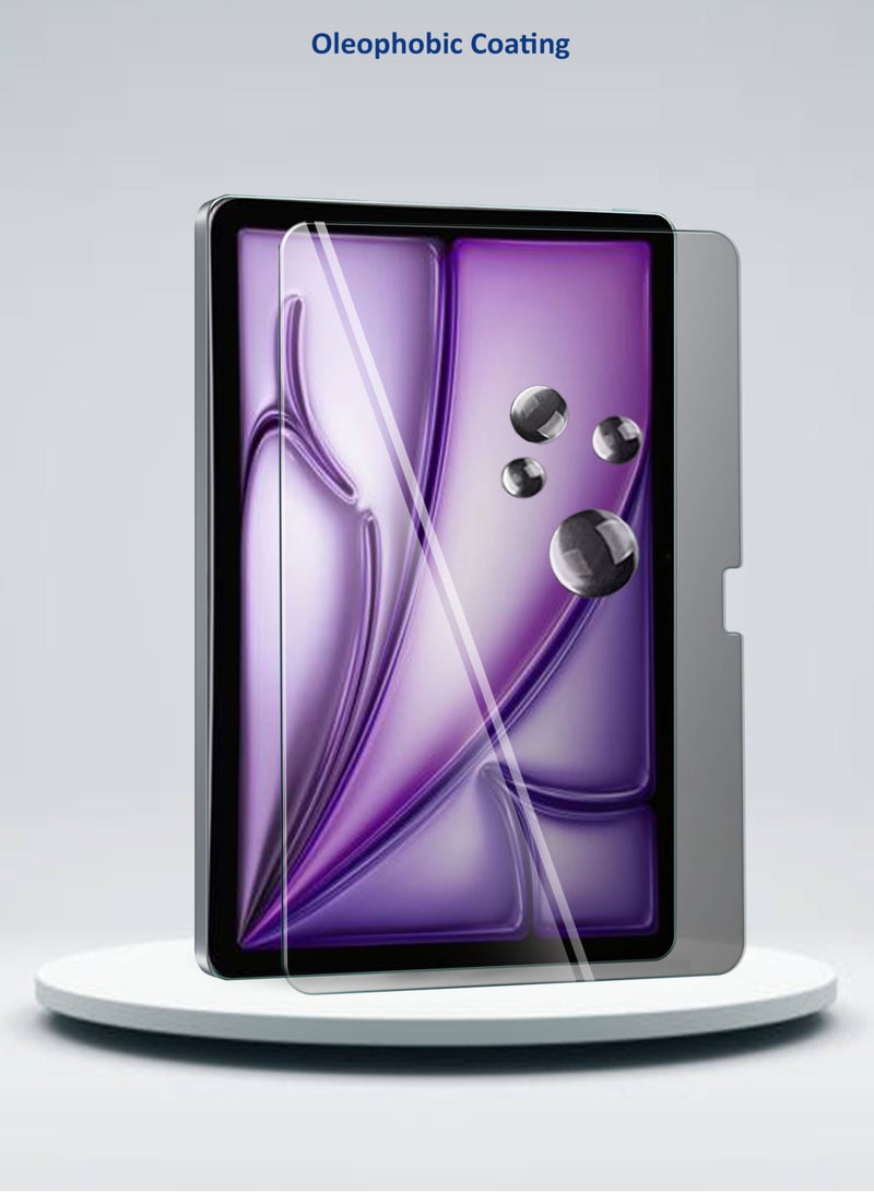 دبليو تيك واقي شاشة من الزجاج المقوى بحواف منحنية من سلسلة بريميوم غطاء كامل للخصوصية لجهاز Apple iPad Air 13 5G 2024 13 بوصة شفاف - Image 2