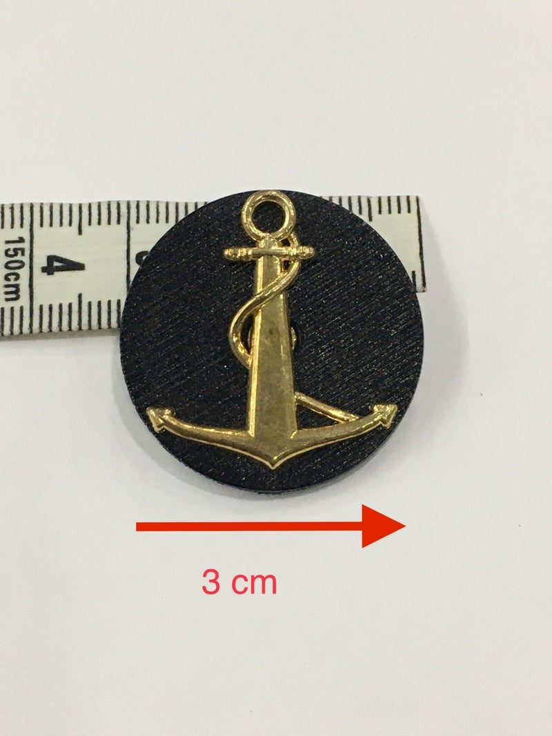 Karan Tuhafiye Karan Haberdashery Coat Button Set of 6 Anchor Emblem 3 cm - Image 3